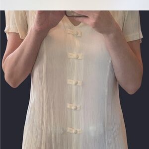 Gauzy Boho Off-White/Cream Vintage 90’s Midi Dress